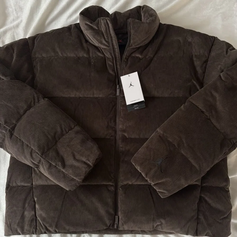 Air Jordan Flight Corduroy Down Puffer Jacket Brown